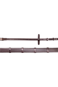 2023 Henry James Saddlery Small Pimple Hybrid Rubber Reins with Leather Stoppers RR6 - Havana Brown